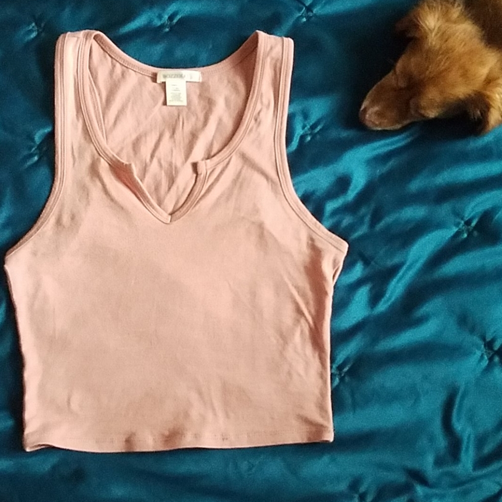 Pink And Gray Crop Top